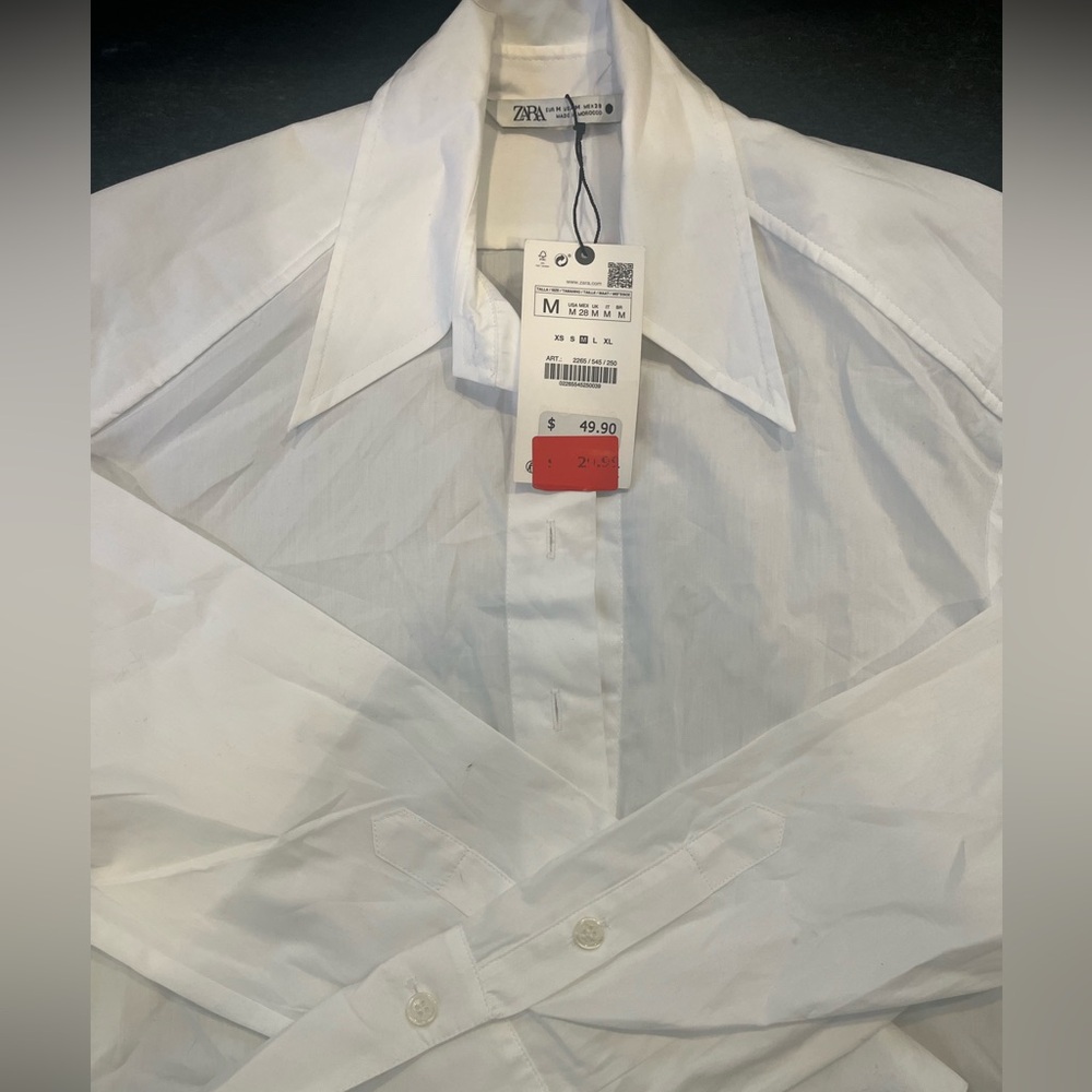 Zara white collar shirt